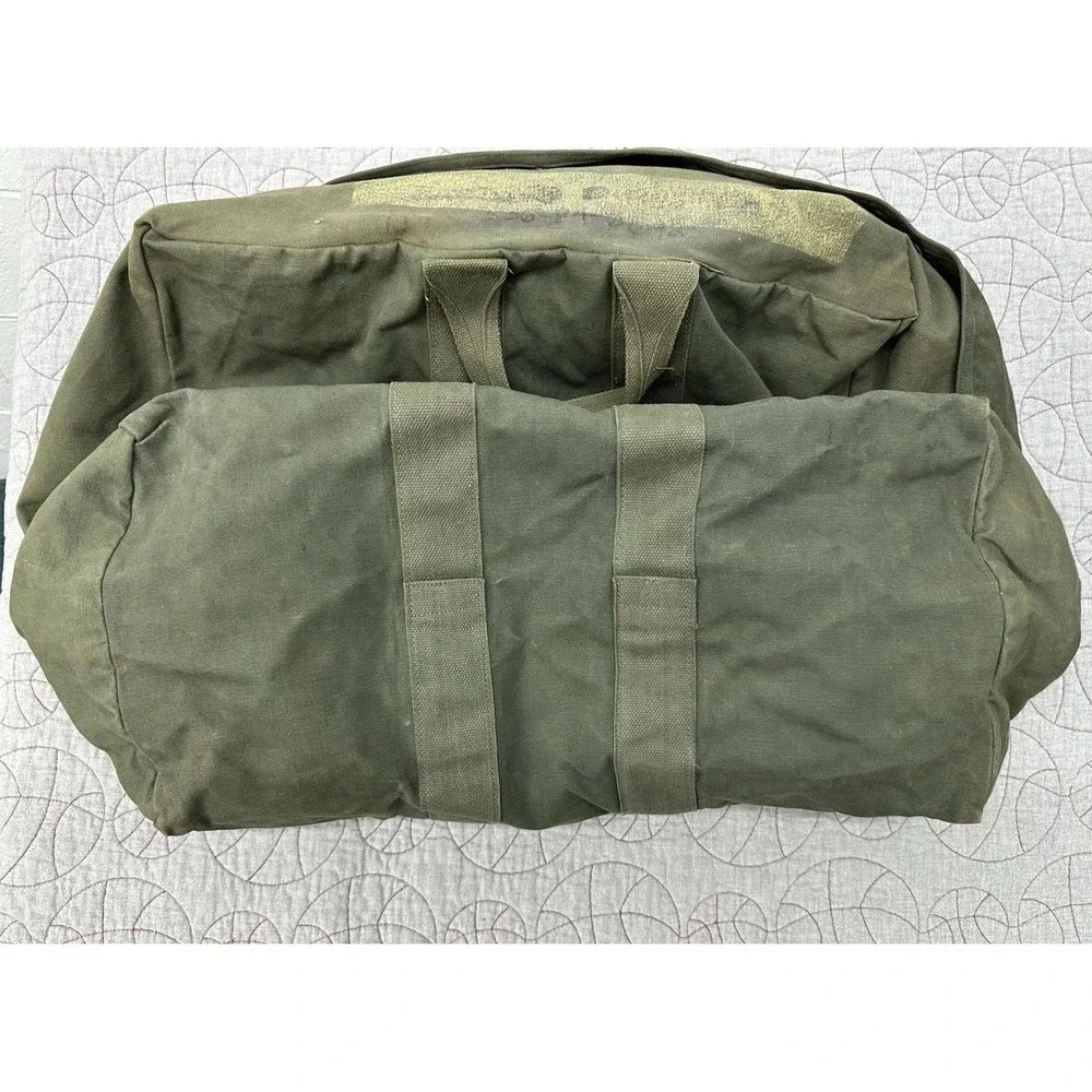 Kit Bag Flyers Green US Military Duffle USA Vtg 1987 Canvas Zipper 22